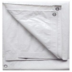 White Tarp - 15' X 15' Waterproof Tarp - Multipurpose Outdoor Tarpaulin for Camping, Canopy, Trailer, Equipment Cover