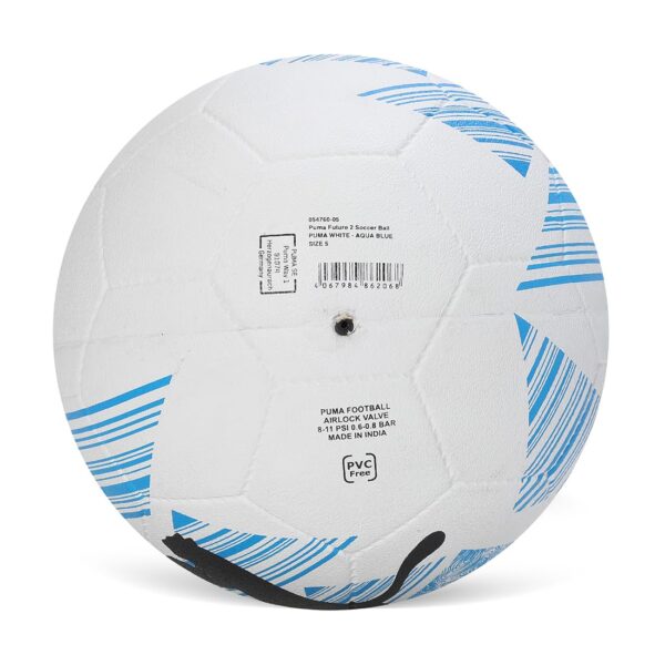 Puma Unisex-Adult Future 2 Soccer Ball, White-Aqua Blue, 5 - Image 3