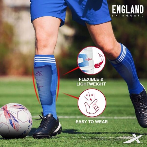 NXG Shoe, Pair of Shin Guard & Pair of Stockings, 1 Elevate Football + Pump Full Combo Kit - Image 3