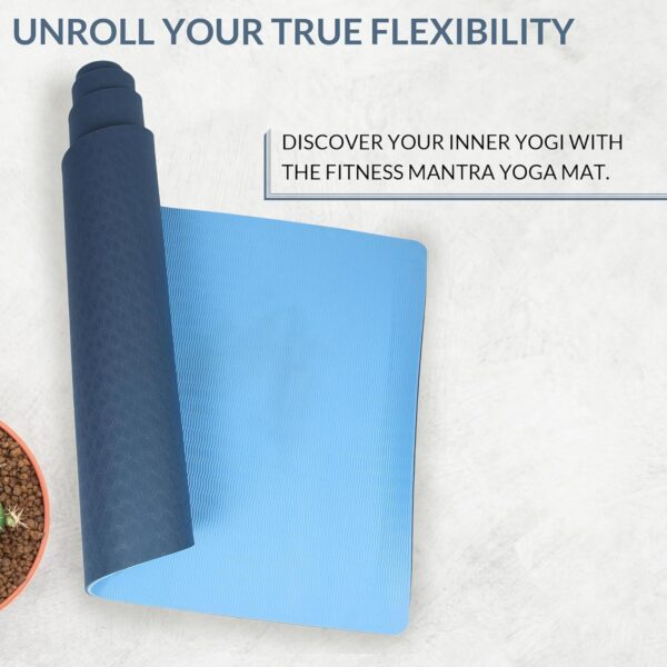 TPE Dual Color Anti-Slip Yoga Mat with Cover Bag for Gym Workout and Yoga Exercise for Men & Women Fitness - Image 3