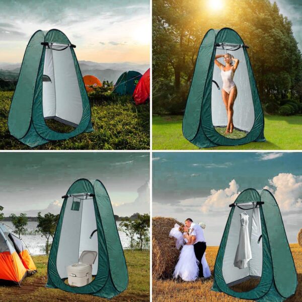 Portable Privacy Pop Up Polyester Dressing Changing Tent, Outdoor Tent, Foldable Outdoor Shower Tent, Camp Toilet Tent,Rain Shelter for Camping - Image 2